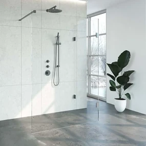 Brauer JC profielloze inloopdouche 90x140cm reversed gunmetal geborsteld