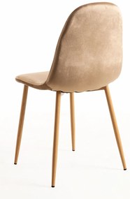 Set van 4 Teok Fluwelen Stoelen
