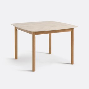 Eettafel, keramiek in travertin en eiken, 4 couverts, SARAUNE