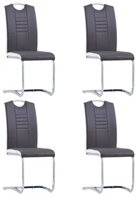 vidaXL Eetkamerstoelen 4 st kunstleer grijs