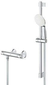 GROHE Grohtherm 500 Doucheset - thermostatische douchekraan - met glijstangset - 60cm - ronde handdouche - 1 straalsoort - chroom 34796001