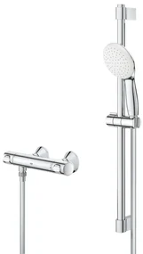 GROHE Grohtherm 500 Doucheset - thermostatische douchekraan - met glijstangset - 60cm - ronde handdouche - 1 straalsoort - chroom 34796001