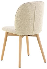 Eetkamerstoel Met Houten Poten Creme Boucle