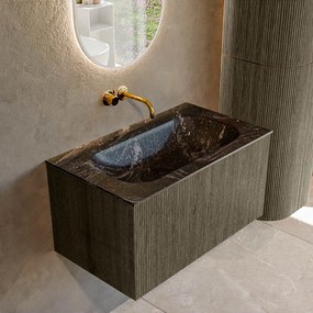 Mondiaz Kurve-dlux 80cm badmeubel shadow met 1 lade en wastafel big small midden zonder kraangat lava