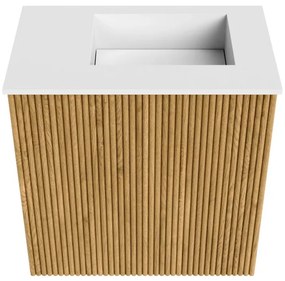Mondiaz Joya 40cm toiletmeubel oak met wastafel faye rechts zonder kraangat talc