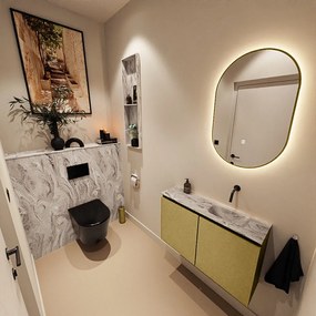 Mondiaz Ture DLux toiletmeubel 80cm oro met wastafel glace rechts zonder kraangat