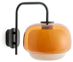 Wandlamp in gekleurd glas en metaal, Kinoko