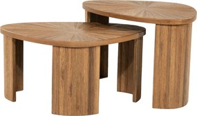 Driehoekige Salontafels Van Teak - 69 X 49cm.