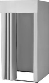 VEVOR Draagbare paskamer met dikke polyester gordijnen, privacyscherm met schaduwgordijn en haken, voor boetieks, winkelcentra, kleermakerswinkels, 99 x 99 x 198 cm (grijswit)