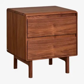 Pack Van 2 Rechthoekige Nachtkastjes 50x40 Cm Van Treveris Hout Marrón Nogal Oscuro - Sklum