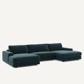 5-zits panoramabank fluweel chenille, Skander