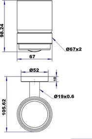 Plieger Vigo glashouder met glas geborsteld goud