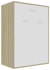 vidaXL Schoenenkast 60x35x84 cm bewerkt hout wit sonoma eikenkleurig