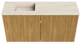 Mondiaz Joya DLux 80cm toiletmeubel oak met wastafel faye links zonder kraangat meli
