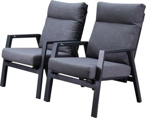 Showroommodel outlet  Vegas lounge balkonset 2 delig verstelbaar antraciet