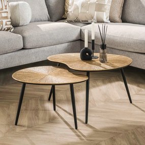 Salontafel Set Niervormig Goud - 71 X 56cm.