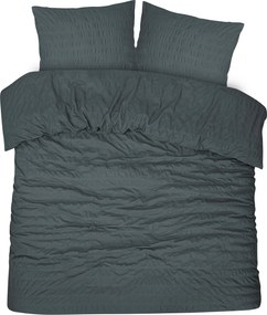Dekbedovertrek Seersucker Deluxe - 100% katoensatijn - 240x200/220 - antraciet
