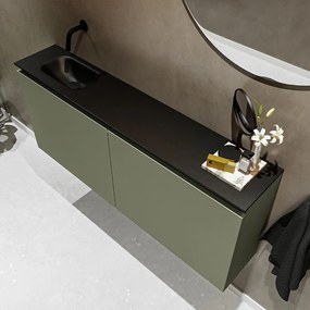 Mondiaz Ture 120cm toiletmeubel army met wastafel urban links geen kraangat