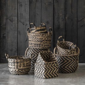 Must Living Manden Ovaal Manden Waterhyacint Met Zwart