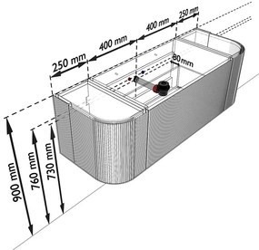 Mondiaz Kurve-dlux 130cm badmeubel ronding links/rechts dusk met 1 lade en 2 deuren en wastafel big small midden zonder kraangat lava