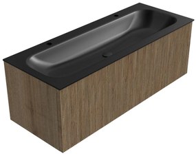 Mondiaz Kurve 120cm badmeubel dusk met 1 lade en wastafel big large midden 2 kraangaten urban