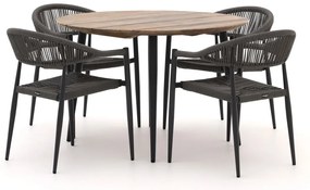 Diningset Manifesto  | 4 personen teakhout | Tuinset stapelbaar | 5-delig | Kees Smit Tuinmeubelen