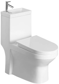 Aqualine Hygie duoblok staand toilet met fontein wit