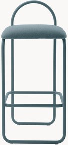 Bouclé barstoel Angui met gestoffeerde zitvlak