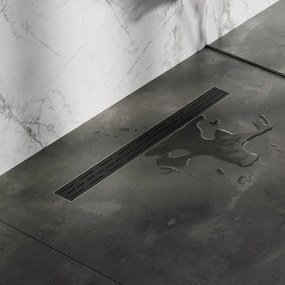 Brauer Douchegoot - 70x7.5cm - vloerflens - RVS - zwart DR-SRF70S