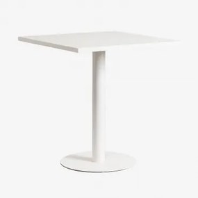 Vierkante Keuken Tafel 70x70 Cm In Mizzi-ijzer Glaciale Wit - Sklum