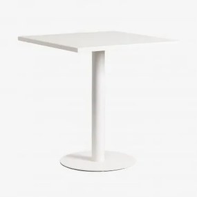 Vierkante Keukentafel 70x70 Cm In Metaal Mizzi Gardenia Wit - Sklum