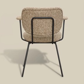 Moderne Eetkamerstoel Met Armleuningen Beige