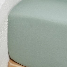 Hoeslaken in jersey 30% recycled katoen, omslag 35 cm