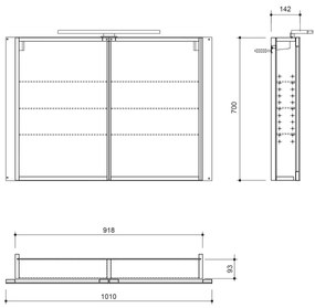 Sapho Greta spiegelkast met LED-verlichting 101x70cm wit mat