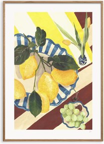 Ingelijste digitale print Lemons And Grapes