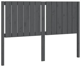 vidaXL Hoofdbord 140,5x4x100 cm massief grenenhout grijs