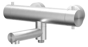 IVY Concord Badthermostaatkraan opbouw - draaibare baduitloop - omstel - RVS316 - geborsteld 6301011