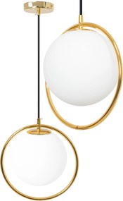 Plafondlamp Hangende Glazen Bol Wit Goud APP430-1CP