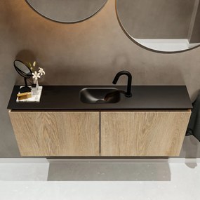 Mondiaz Ture 120cm toiletmeubel washed oak met wastafel urban midden 1 kraangat