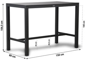 Barset 4 personen  Aluminium Grijs Lifestyle Garden Furniture Brandon