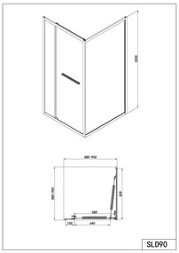 Badstuber Tono douchecabine met schuifdeur 90x90cm zwart mat