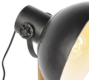 Industriele vloerlamp antraciet met mango hout - Mangoes Industriele / Industrie / Industrial E27 Binnenverlichting Lamp