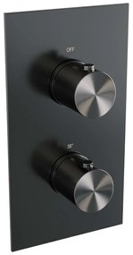 Brauer Gunmetal Edition complete inbouw regendouche met staafhanddouche, rechte wandarm, glijstang en hoofddouche 20cm set 37 gunmetal geborsteld PVD