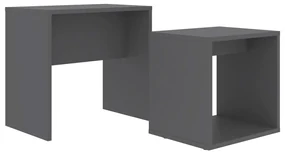 vidaXL Salontafelset 48x30x45 cm spaanplaat grijs