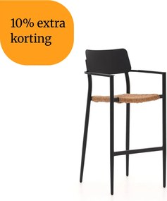 + 10% kassakorting | Barkruk tuin | Bellagio  Cino | Wicker (vlechtwerk) | Zwart | Tuinstoel | Stapelbaar | Kees Smit Tuinmeubelen