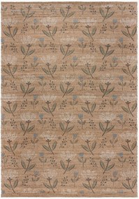 Handgeweven platvlecht jute vloerkleed Arriana Floral