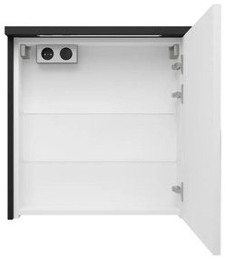 Fontana Grado spiegelkast met verlichting 60cm 1 deur zwart mat
