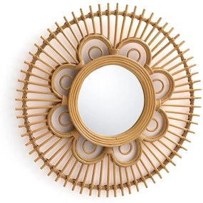 Ronde spiegel in rotan in bloemvorm Ø65 cm Nogu