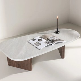 Organische Salontafel Bruin - 65 X 130cm.