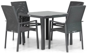 Tuinset 4 personen 90 cm Aluminium/textileen Grijs Presto Ricadi/Mondello